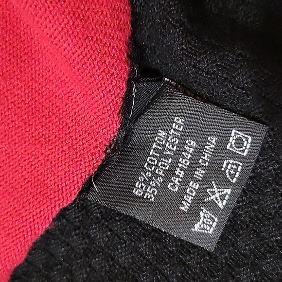 Evidence Black And Red Open Style Cardigan One Size - Picture 15 of 15